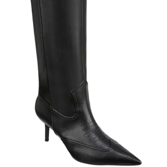 I.N.C. International Concepts Womens Hayleigh Kitten Heel Cowboy Boot Black NIB - Picture 1 of 15